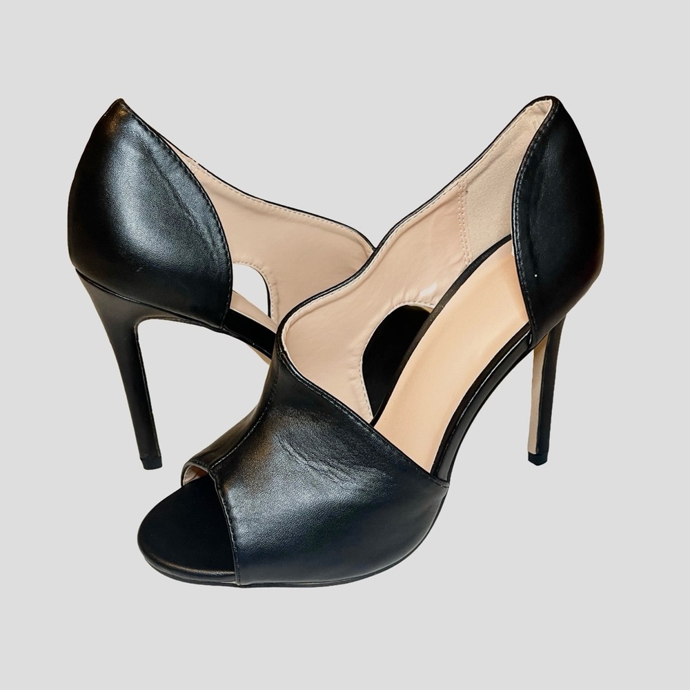 Black Cut-Out Stiletto Peep Toe Dress Pumps – Size 8 | NWOT